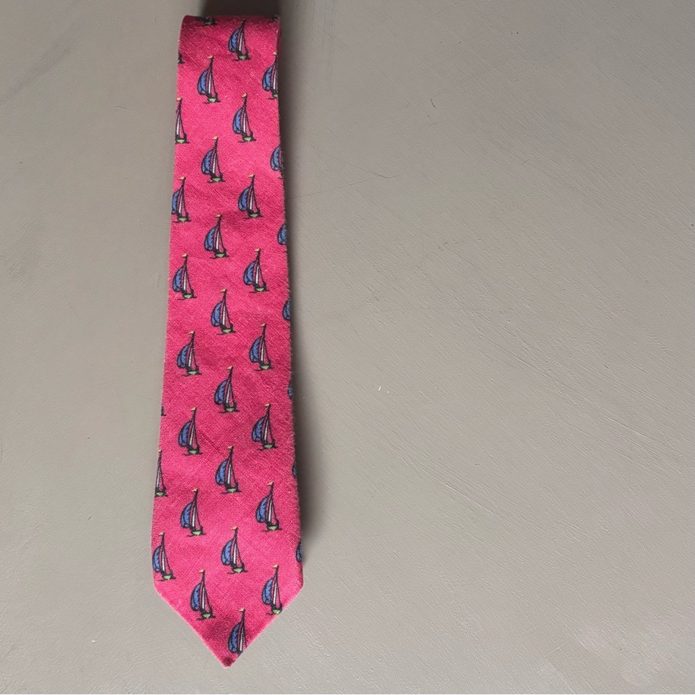 POLO Ralph Lauren Linen Sailboat Embroidered Necktie - Picture 5 of 5